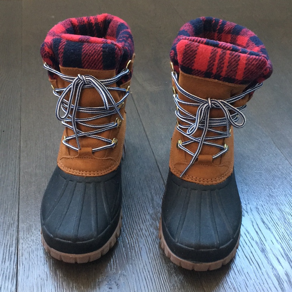 J.Crew Perfect Winter Boots with Flannel Cuff